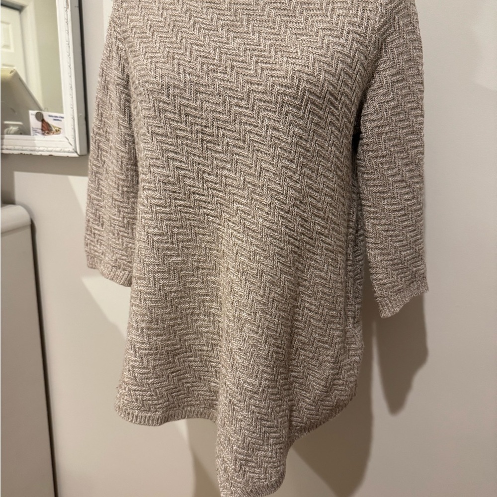 Women's Beige Chevron Sweater